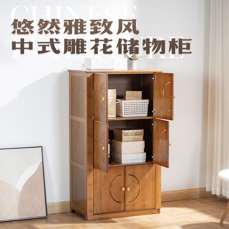 7K楠RL-56987竹简易衣用家卧室型出租房置物儿童小户实木多功能储