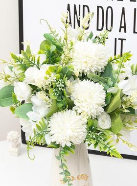 百花邦 北欧仿真花白色蒲公英组合花束 家庭派对婚礼花墙装饰