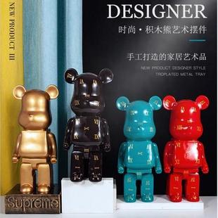 创意暴力熊大摆件积木熊存钱罐北欧储蓄罐简约客厅落地卡通装 饰品