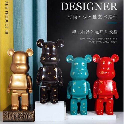 创意暴力熊大摆件积木熊存钱罐北欧储蓄罐简约客厅落地卡通装饰品