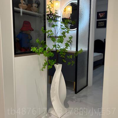正品北欧陶瓷落地培大花瓶摆件客厅插级花轻奢高植感彷真花水假绿