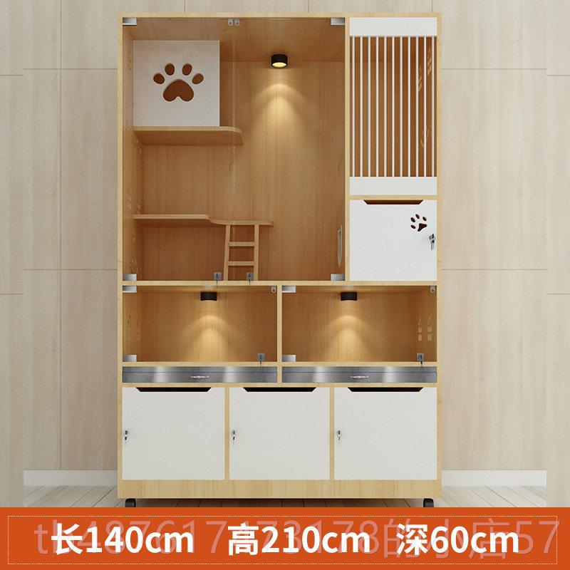 正品狗猫混养笼定制实木玻璃展门猫柜所猫别墅示笼带厕繁殖笼寄养图片