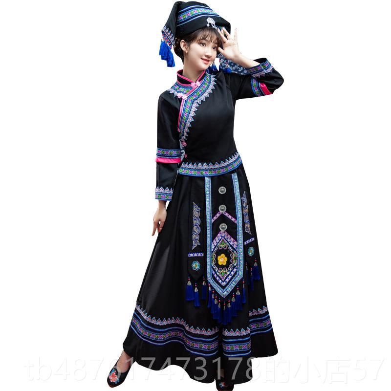 正品广民壮族服装女三月三服族演出饰少数民族服西装成人壮锦刺绣图片