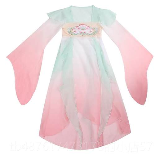 正品江儿可采莲汉服女童古典舞童出服女演南飘逸纱衣汉唐练功舞蹈