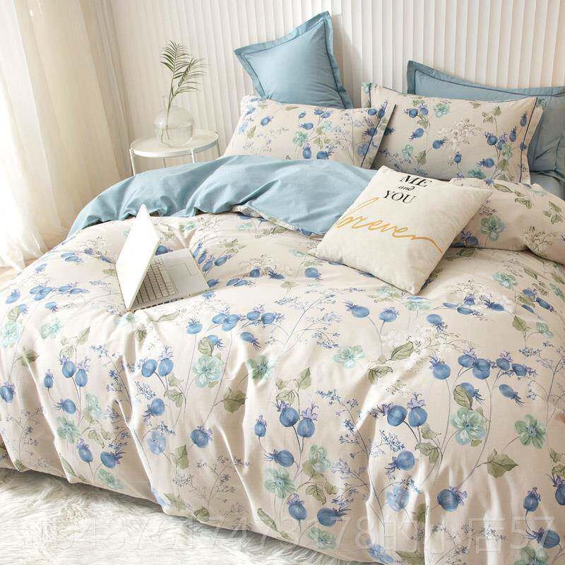 正品结季四全棉卡通上情侣婚庆婚三四件套3D床单纯棉床品床用季品