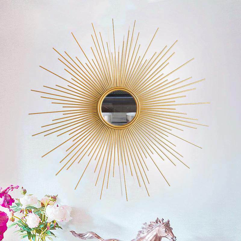 欧式创意太阳镜壁饰 客厅墙面金色铁艺挂件时尚立体背景装饰品