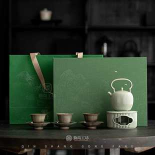 北溪堂风炉酒精炉套组手工陶瓷茶壶一壶三杯围炉煮茶泡茶壶套装