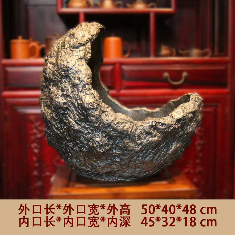 紫砂花盆粗陶盆景盆南蛮盆异性月亮盆大号树桩创意室外觅陶乡
