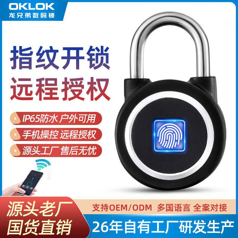 指纹挂锁智能蓝牙电子锁健身房小锁头寝室密码锁学生宿舍柜子门锁