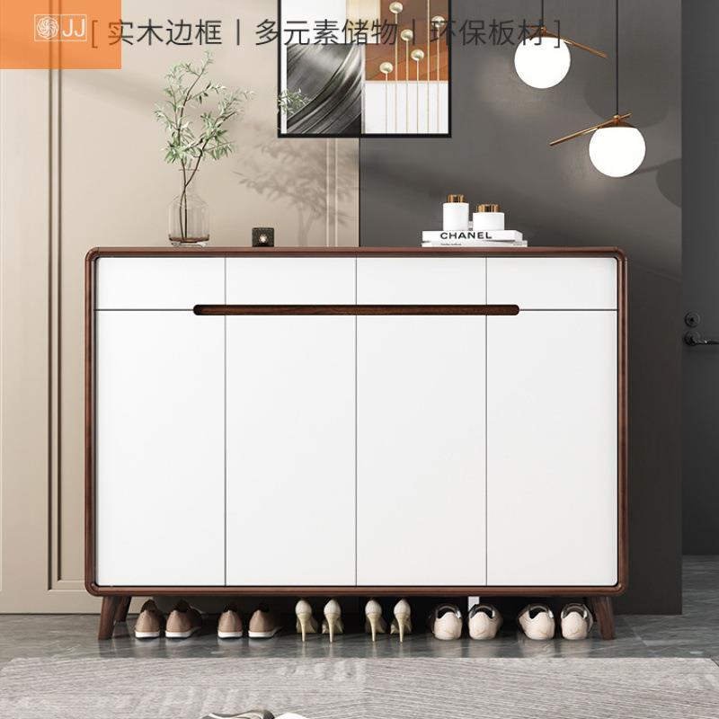 实木鞋柜中式进门一体入户客厅收纳家用门口玄关储物柜门厅烤漆柜