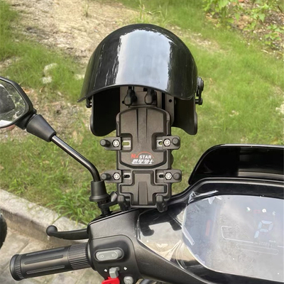 摩托车减震手机支架黑骑士外卖电动车无线充电防雨防晒遮新疆包邮