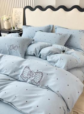 秋冬季207544厚新款加全棉磨毛四件套套100纯2棉床单床笠被床上用