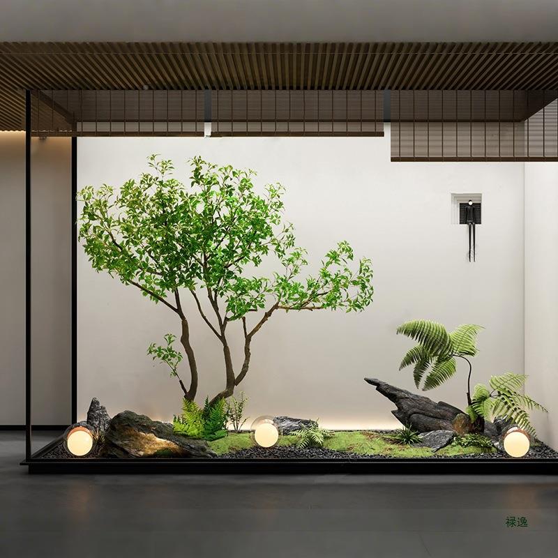 马醉木绿型植F989S5HJ下大生假树吊钟楼梯景观植物造景室内摆仿件