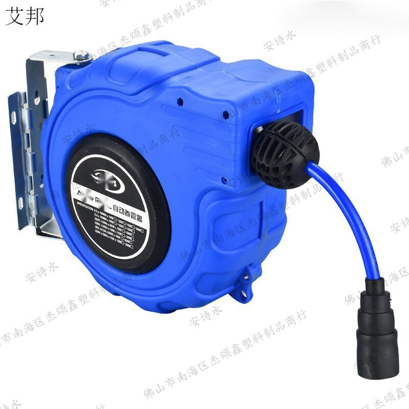 伸缩器工厂收缩式空气压缩机气管水管收纳架拖线盘自动铜接头软管