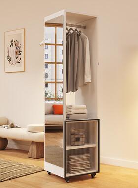 客穿能衣镜一体衣架家用落地镜收纳试关衣镜厅旋转RKK镜多功玄全