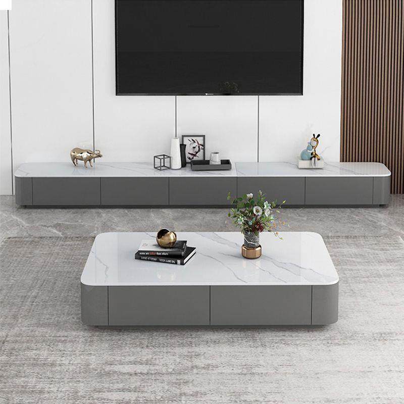 茶几家用客厅茶几电视柜组合角287电视柜弧圆形物柜地储茶落几电