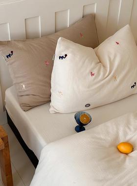 酥酥软件双层纱精简约可56320爱全棉纯棉床上致用品四套