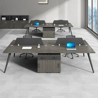 公员办公桌简约职现代4/人工位桌屏风卡座6办室桌椅组合483八字B