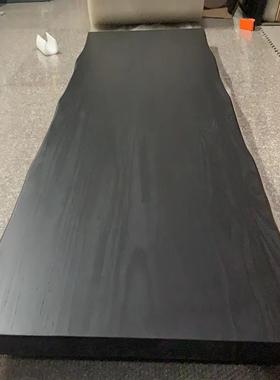 化木白木桌面碳板实木桌板榆木吧台面板黑色松木ALV板大蜡板茶桌