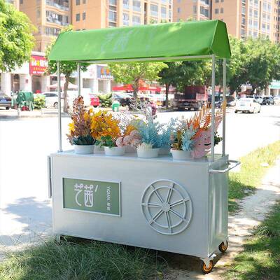 户外铁艺推车集市摊位花CC-036车流动花贩小卖车花推店展示活动手