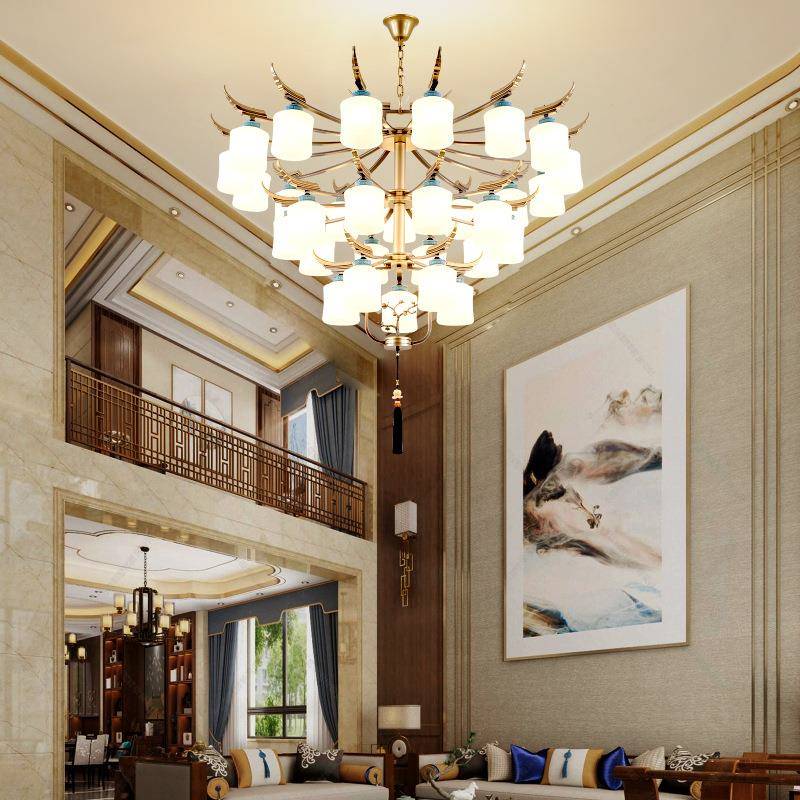 式现代简约19629新中吊灯客中厅大厅酒店别式墅复楼工程国风餐厅