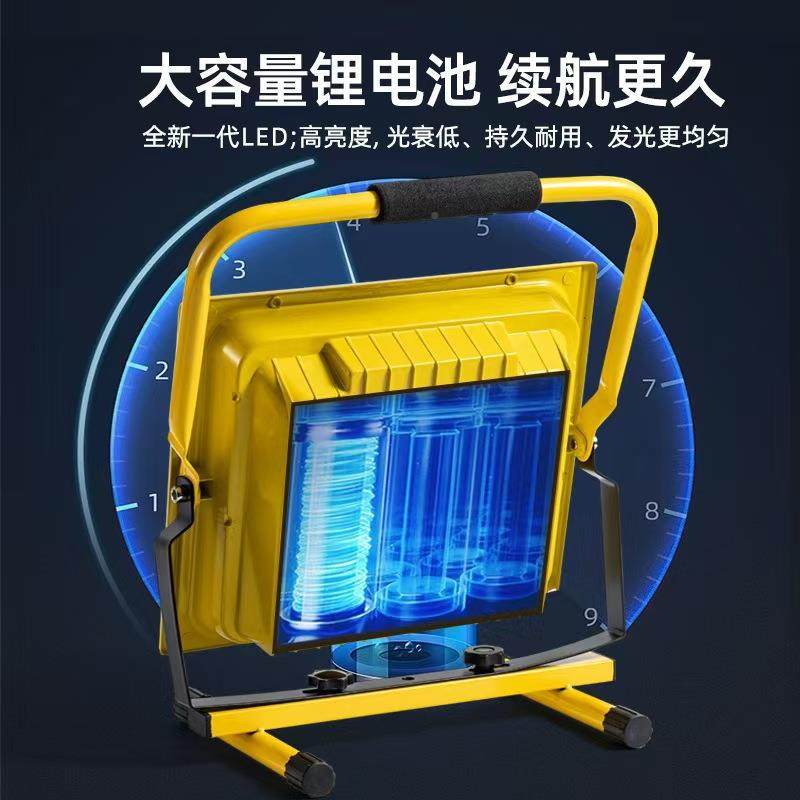 充电光携灯便式动应急灯户外夜投充电投光市地摊移灯带支架照明灯