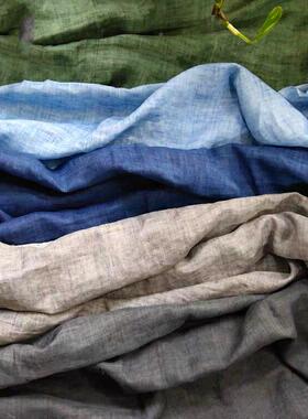 小清新双花色YUA夏麻印面料炒色苎麻衬衣面料季面料苎麻纺织面料