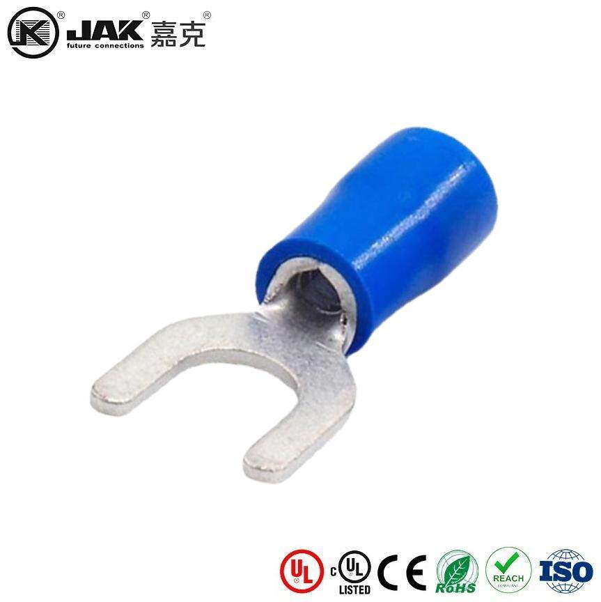 SV2-6L PVC 紫铜冷压接线端子Y型铜鼻子预绝缘叉形 有认证 KST