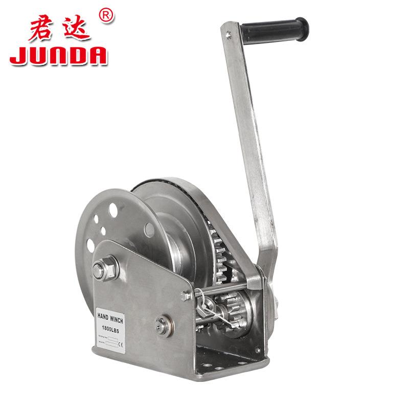 0304不钢手摇锈404绞盘自刹车手动绞车手摇扬机牵卷引机120磅小吊