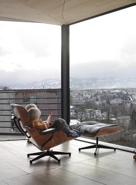 伊姆躺欧懒式单人沙发椅豪华Eame伊姆斯躺斯s旋转人午睡休闲家用