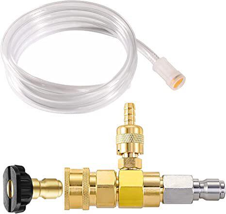 简易泡沫喷嘴高压清洗机化学注入器吸液器3/8快接可调节皂液软管