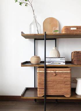 越藤编收纳筐编TB-62231收脏衣服收纳框篮子竹草编框编织南纳盒玩