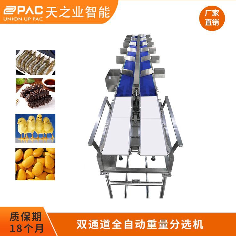双通道全自动生鲜重量分选机