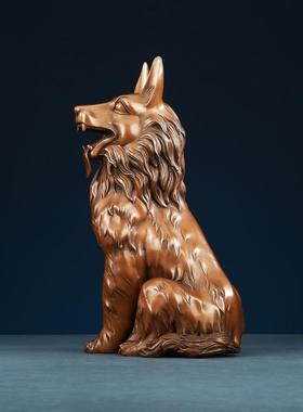 TXX紫铜落湘祎贸易紫铜狗摆《德牧品犬》铜工艺家居饰品件客厅办