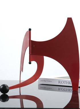 轻奢抽象板带球雕塑铁艺门楼摆件现代YYI简约家居售部样间面店装