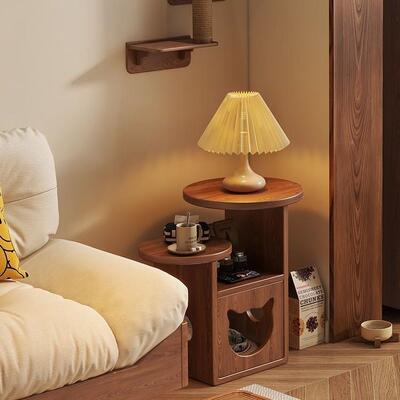 实木窝小边几迷你沙发床物头侧边创意小茶几角形几SIA圆猫茶几桌