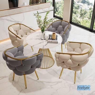 花瓣椅泡泡椅简S00151约舒凳梳妆化妆轻奢高椅端美甲椅适闲家用靠