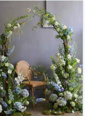 森婚庆半圆弧花门月牙干支树杈木架形系分花体拱门树枝鲜AL101185