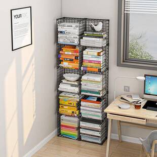 易书架落地窄书铁艺书本RGQ收纳童儿阅读柜架简子多层小书桌面置