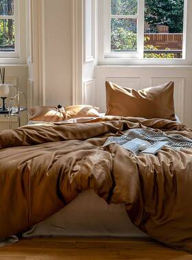 莱赛天丝床上用件品四套轻奢冰丝被套被尔罩床单0真SMQ丝225新款