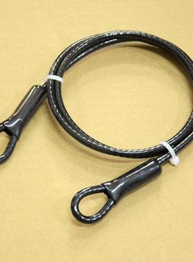 定制黑色6mm包塑钢丝绳防盗上锁镀锌包胶不锈钢钢丝绳压制接头