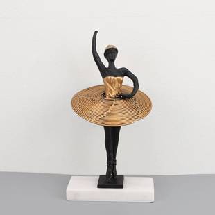 欧式创意金属芭蕾舞者摆件样板房电视柜卧室书房客厅桌面玄关饰品