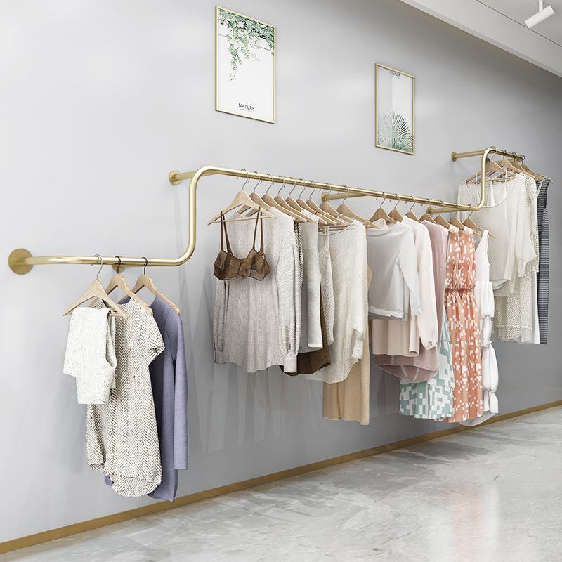服装店展示架上墙壁挂式陈列架女装店挂衣服架子童装店货架衣物