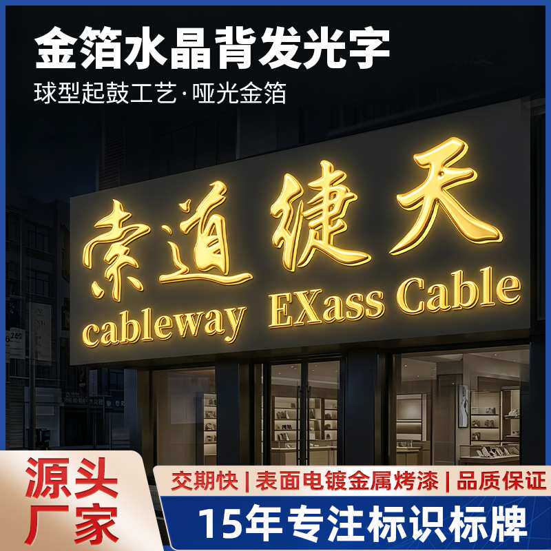 钛金字金属字招牌文化墙工厂LOGO挂墙商业球面钛金字球面字