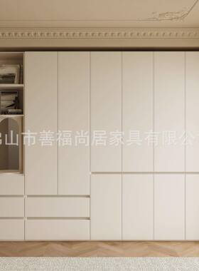 新简款分段式白色松衣柜家用卧室约现代欧板物储成品收纳HGL衣橱