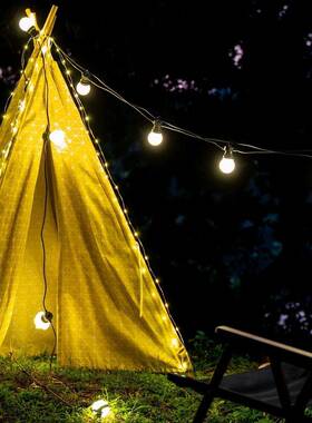 LED太阳能G5SMW0球泡灯串营户外露灯串庭院园圣节诞婚礼灯花泡装