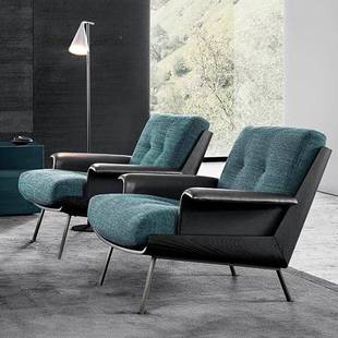 意式轻奢风沙单人沙发闲躺手椅客厅阳台休休闲发BXS扶椅