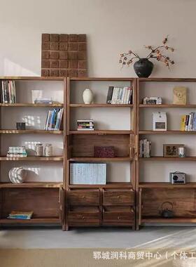 老榆木新中宝式实木阁展示柜家用54435置物架客厅隔断多墙博古架