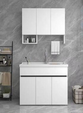 台洗衣柜一体蜂窝铝台QLN盆柜带池搓板搓带衣板地落阳组合家用