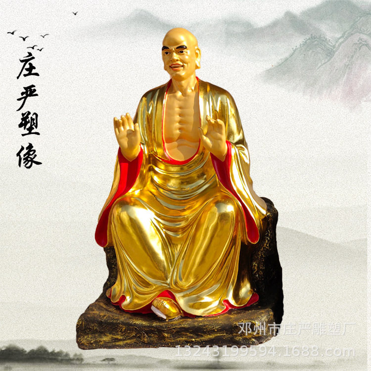 树脂彩绘玻璃钢18罗汉佛像摆件